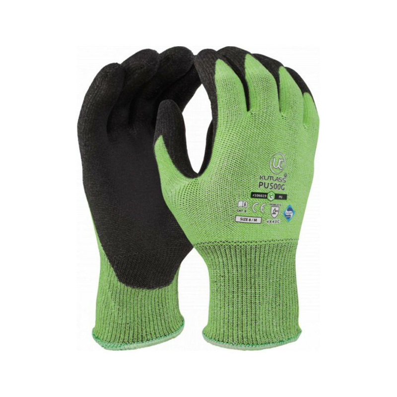 PU500G Green Cut Resistant Gloves SafetyGloves.co.uk
